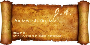 Jurkovich Anikó névjegykártya